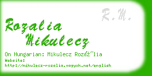 rozalia mikulecz business card